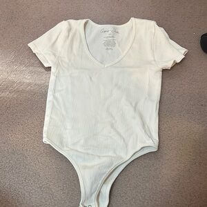 Cream Medium Coverage Body Suit S/XS